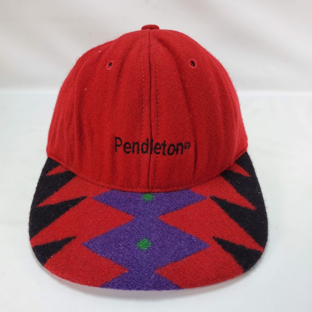 Pendleton Baseball‎ Cap Mens OS Red Wool Southwestern Aztec Strapback Vintage